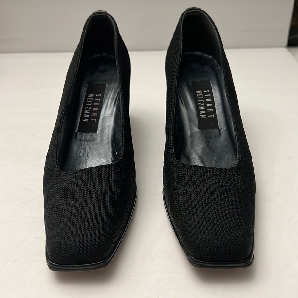Stuart Weitzman Black Pointed Square Dress Shoes Size 7.5
